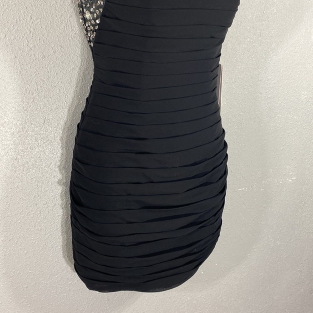 NWT JJ’s House black tiered jewel strap mini dress 4 I8 - Picture 6 of 13